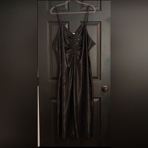 Elegant Black Satin Dress